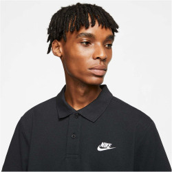 NIKE Sportswear Poloshirt Herren black/white XL