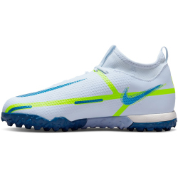 NIKE Jr. Phantom GT2 Academy Dynamic Fit TF Turf Fu&szlig;ballschuhe Kinder football grey/dk marina blue 33