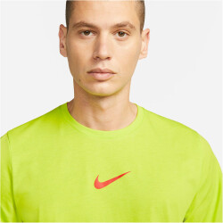 NIKE Pro Dri-FIT Burnout kurzarm Trainingsshirt Herren atomic green/lt lemon twist/siren r L