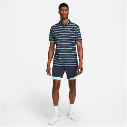 NIKECourt Dri-FIT bedrucktes Tennis Poloshirt Herren obsidian/white S
