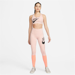 NIKE Dri-FIT One High-Waist Training Leggings Damen pink oxford/crimson bliss S
