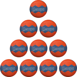 10er Ballpaket Kempa Soft Handball ice grau/fluo rot