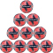 10er Ballpaket uhlsport Match Addglue Training Fu&szlig;ball fluo rot/marine/silber 5