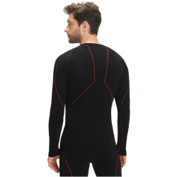 FALKE Warm langarm Funktionsshirt Herren black/fuego XXL
