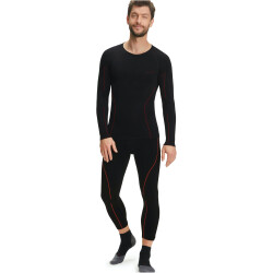 FALKE Warm langarm Funktionsshirt Herren black/fuego XXL