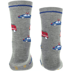 FALKE Police and Fire Cars Socken Kinder light grey 27-30