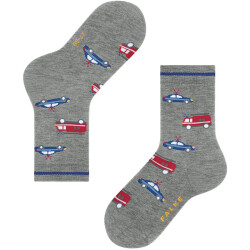 FALKE Police and Fire Cars Socken Kinder light grey 27-30