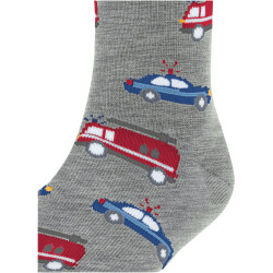 FALKE Police and Fire Cars Socken Kinder light grey 27-30