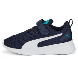 PUMA Flyer Runner PS Kinder Sneaker mit Klettverschluss peacoat/puma white/deep aqua 30