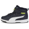 PUMA Rebound Joy PS Kinder Fell-Sneaker mit Klettverschluss parisian night/puma white/light lime 32