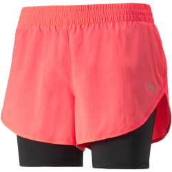 PUMA Run 2in1 Laufshorts Damen sunset glow/puma black L