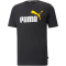PUMA Ess+ Metallic 2 Col Logo T-Shirt Herren puma black/tangerine L