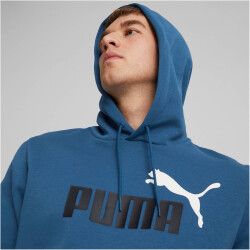 PUMA Ess+ Metallic 2 Col Big Logo Fleece-Hoodie Herren lake blue M