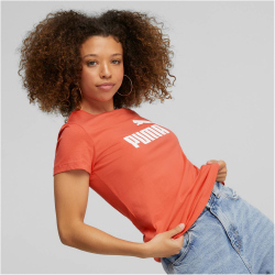 PUMA Essentials Logo T-Shirt Damen salmon S