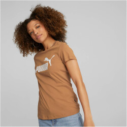PUMA Essentials Logo T-Shirt Damen desert tan L