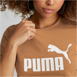PUMA Essentials Logo T-Shirt Damen desert tan L