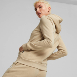PUMA Essentials Logo Fleece Hoodie Damen light sand M