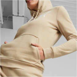 PUMA Essentials Logo Fleece Hoodie Damen light sand M