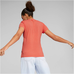 PUMA Essentials Logo Heather T-Shirt Damen salmon L