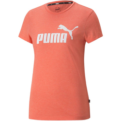 PUMA Essentials Logo Heather T-Shirt Damen salmon S