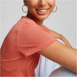 PUMA Essentials Logo Heather T-Shirt Damen salmon S