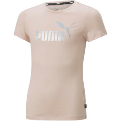 PUMA Ess+ Metallic Logo T-Shirt Mädchen rose quartz 116