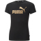 PUMA Ess+ Metallic Logo T-Shirt M&auml;dchen PUMA black/gold 116