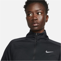 NIKE Dri-FIT Pacer 1/2-Zip Lauf-Oberteil 010 - black/reflective silv M