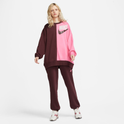 NIKE Sportswear Over-Oversized Fleece Sweatshirt Damen burgundy crush/pinksicle S