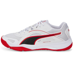 PUMA SolarSTRIKE II Hallenschuhe PUMA white/PUMA black/high risk red 44
