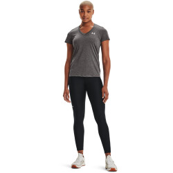 UNDER ARMOUR Tech kurzarm Trainingsshirt Damen 090 - carbon heather/metallic silver XL
