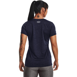 UNDER ARMOUR Tech Twist kurzarm Trainingsshirt Damen 410 - midnight navy/cadet/metallic silver XS