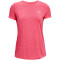 UNDER ARMOUR Tech Twist kurzarm Trainingsshirt Damen 653 - cerise/pink lemonade/metallic silver L