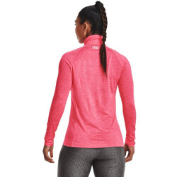 UNDER ARMOUR Tech 1/2-Zip langarm Sweatshirt Damen 653 - cerise/pink lemonade/metallic silver XS