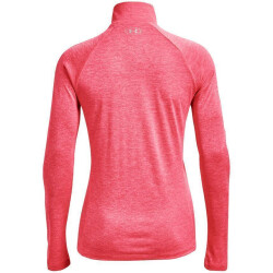 UNDER ARMOUR Tech 1/2-Zip langarm Sweatshirt Damen 653 - cerise/pink lemonade/metallic silver XS