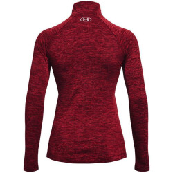 UNDER ARMOUR Tech 1/2-Zip langarm Sweatshirt Damen 690 - chestnut red/radio red/metallic silver S