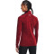 UNDER ARMOUR Tech 1/2-Zip langarm Sweatshirt Damen 690 - chestnut red/radio red/metallic silver S