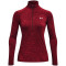 UNDER ARMOUR Tech 1/2-Zip langarm Sweatshirt Damen 690 - chestnut red/radio red/metallic silver M