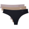 3er Pack UNDER ARMOUR Pure Stretch Tanga Damen 004 - black/nude/dash pink XS