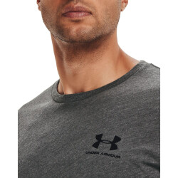 UNDER ARMOUR Sportstyle Left Chest Trainingsshirt Herren 019 - charcoal medium heather/black XS