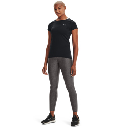 UNDER ARMOUR HeatGear Armour kurzarm Trainingsshirt Damen 001 - black/metallic silver XL