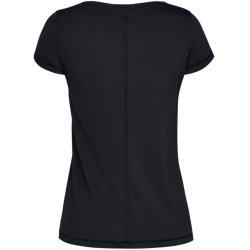 UNDER ARMOUR HeatGear Armour kurzarm Trainingsshirt Damen 001 - black/metallic silver XL