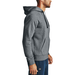 UNDER ARMOUR Rival Fleece Kapuzenjacke Herren 012 - pitch gray light heather/onyx white XS