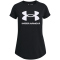 UNDER ARMOUR Sportstyle Logo kurzarm Trainingsshirt M&auml;dchen 001 - black/white M (137-149 cm)