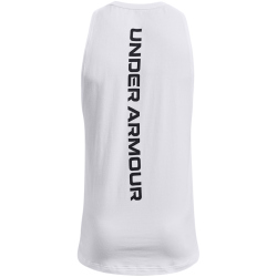 UNDER ARMOUR Baseline Baumwoll Tanktop Herren 100 - white/black/black XS