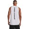 UNDER ARMOUR Baseline Baumwoll Tanktop Herren 100 - white/black/black XS