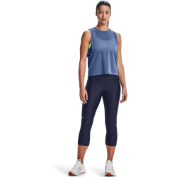 UNDER ARMOUR HeatGear Armour No-Slip Waistband Caprihose Damen 410 - midnight navy/white XL