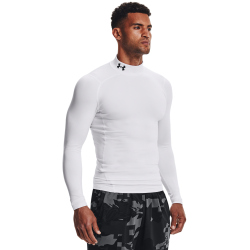 UNDER ARMOUR ColdGear Mock Kompressionsshirt Herren 100 - white/black S