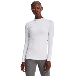 UNDER ARMOUR HeatGear Authentics Stehkragen-Shirt Damen 100 - white/black S