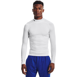 UNDER ARMOUR HeatGear Armour Mock langarm Trainingsshirt Herren 100 - white/black 3XL